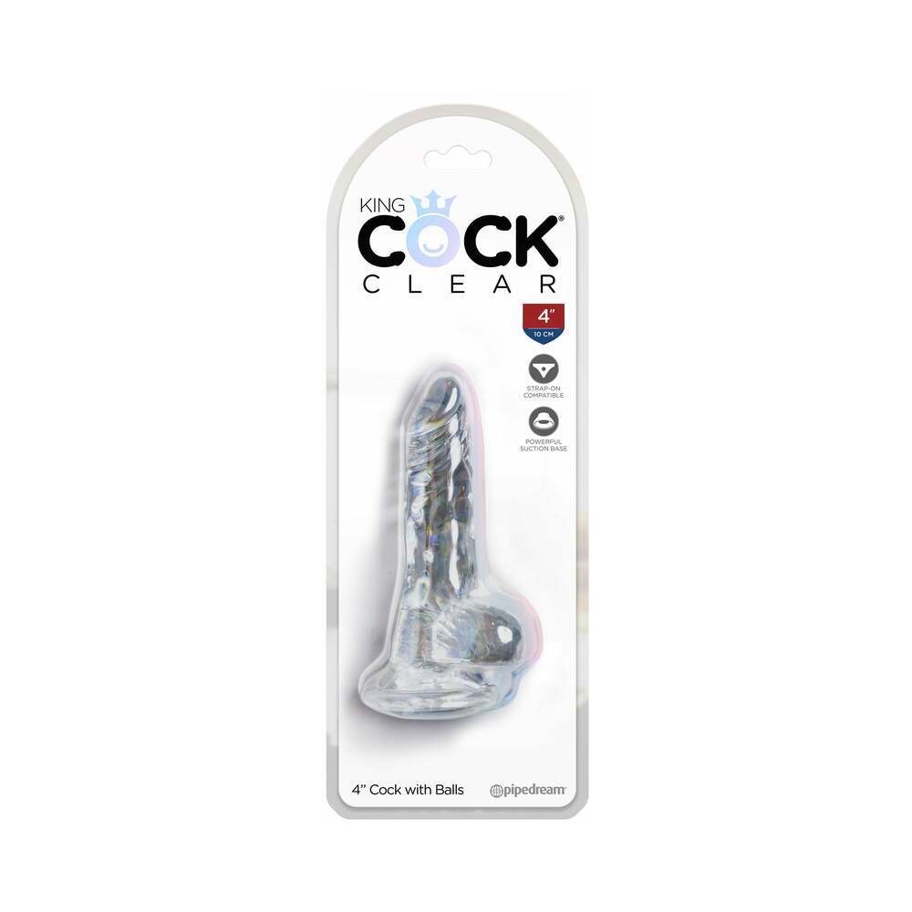 4 inch Dildo by Pipedream in Clear shown for use by Her or Him