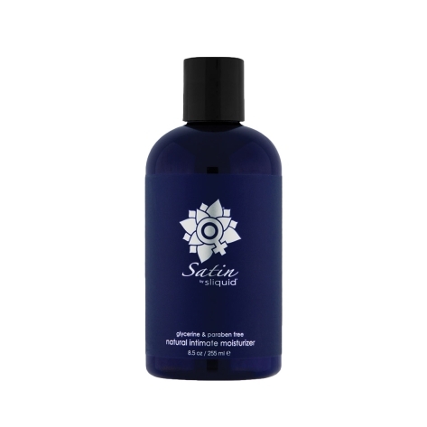 Bottle of 8.5 oz Vegan Lube Sliquid showing plant-powered formula