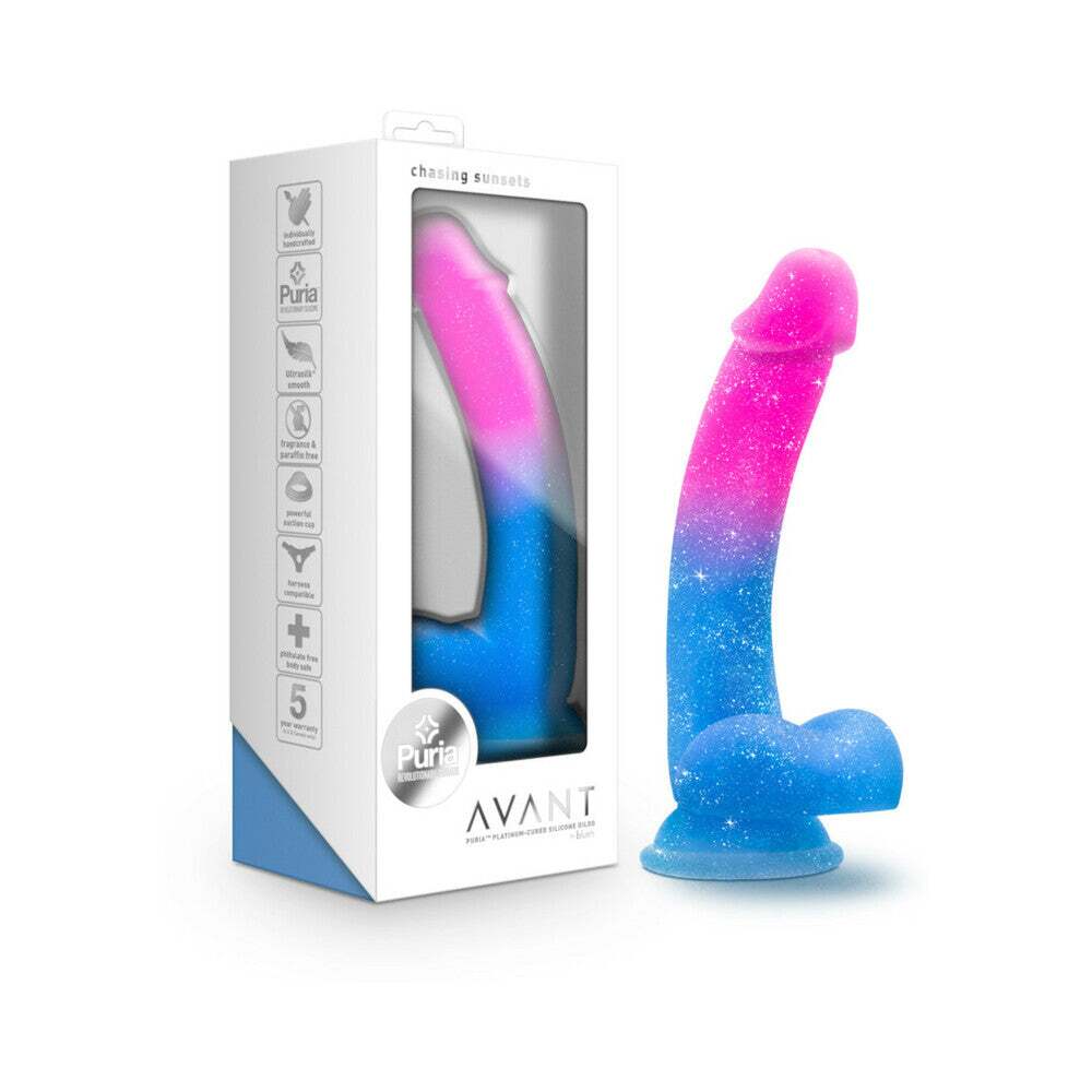 7.75 inch Dildo by Blush in Multi-Color shown for use by Her or Him