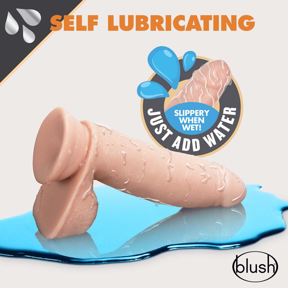 7 inch Dildo from Blush in Vanilla Ivory Beige pictured for anal pleasure for Her or Him