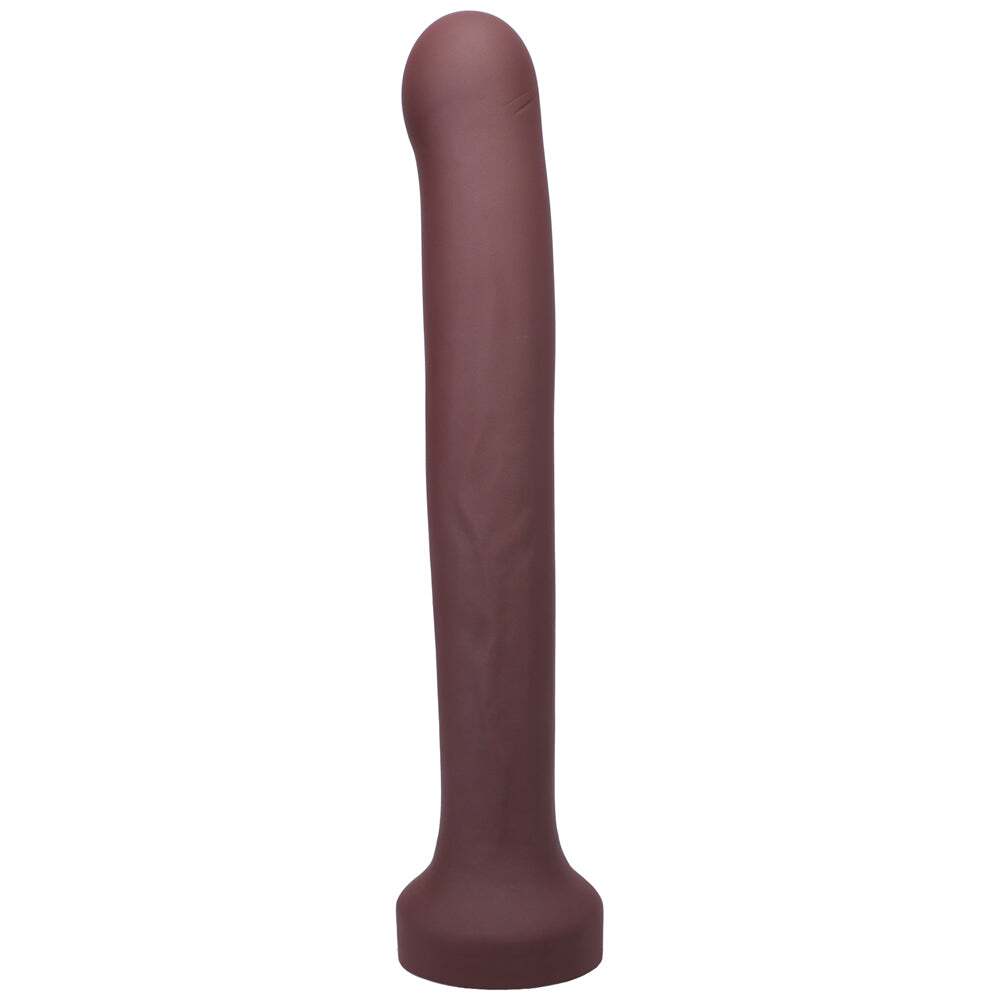 Dildo by Tantus in Wine Red Burgundy shown for use by Her or Him