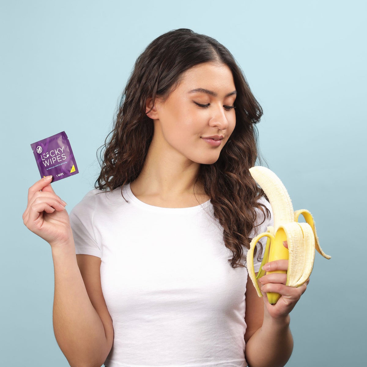 Sweetums Lucky Wipes Banana Flavor 10-Pack intimate cleansers and personal cleansing care by Sweetums.