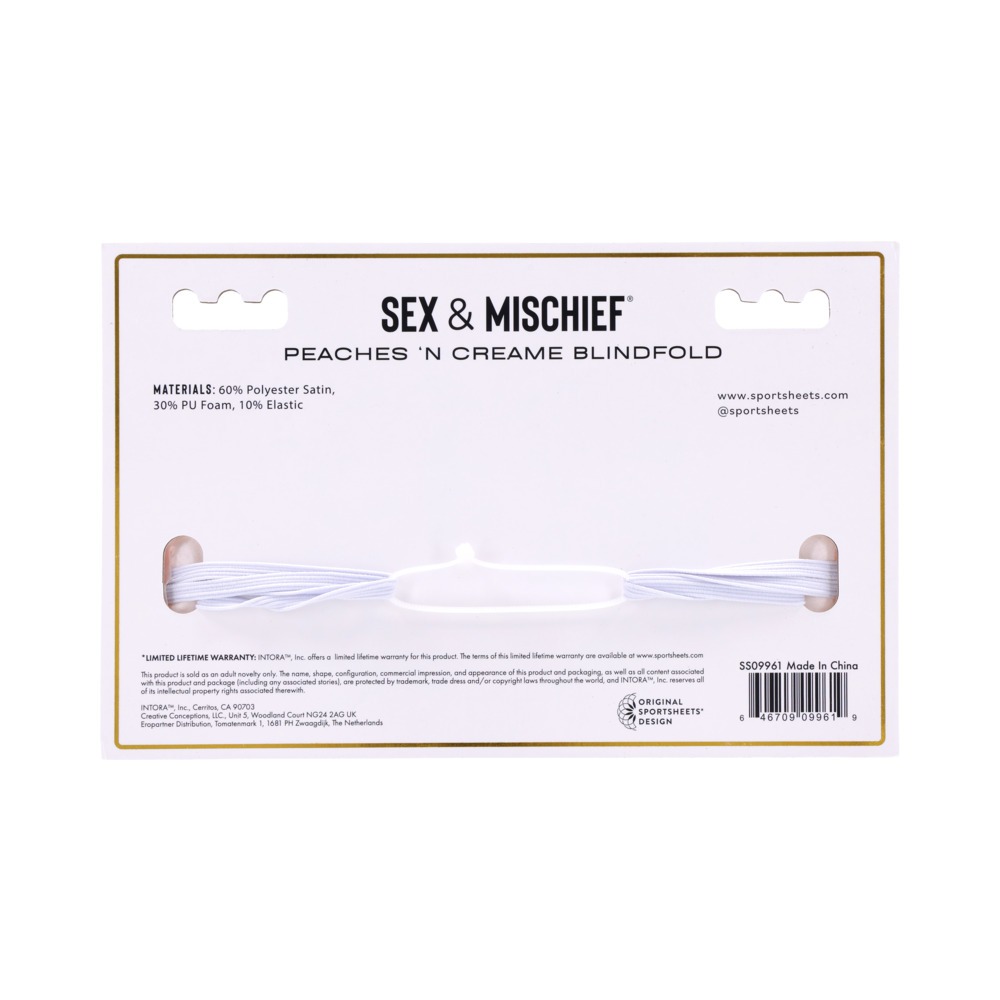 Buy  Sportsheets Sex & Mischief Peaches n CreaMe Blindfold book for her.