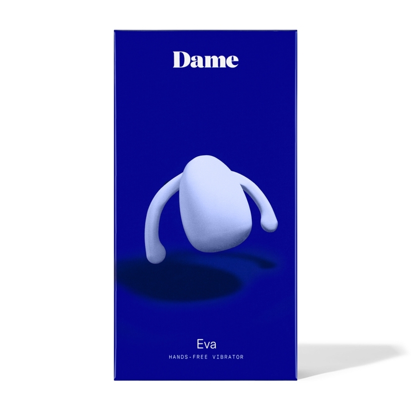 Close-up of the blue dame products vibrator for texture detail