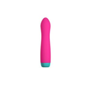 Pink Femme Funn vibrator Rora Rotating shown in hand for scale