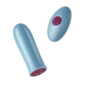 Aqua Femme Funn vibrator Versa and Remote shown in hand for scale
