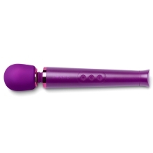Le Wand vibrator Petite Dark Cherry shown in hand for scale