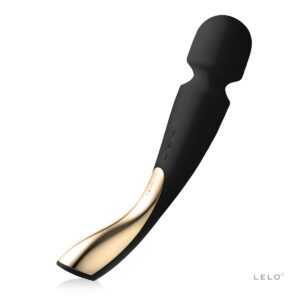 Black LELO vibrator Smart 2 Large shown in hand for scale