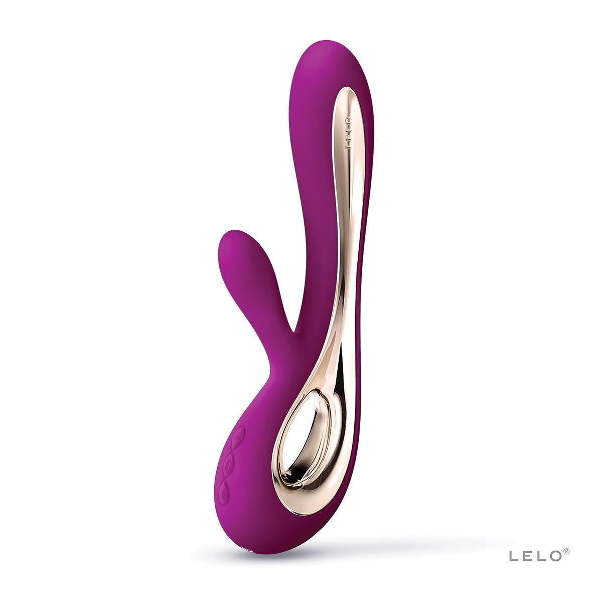 LELO vibrator Soraya 2 Deep Rose shown in hand for scale