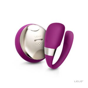 LELO vibrator Tiani 3 Deep Rose shown in hand for scale