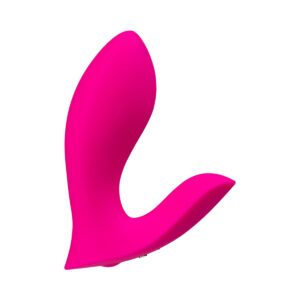 Lovense vibrator Flexer Panty shown in hand for scale