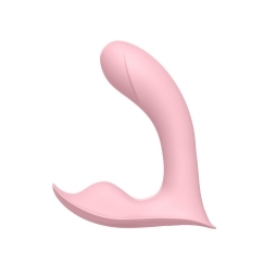 Pink Luv Inc vibrator Panty shown in hand for scale
