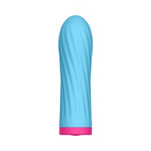 Blue Luv Inc vibrator Sk27: Sky shown in hand for scale