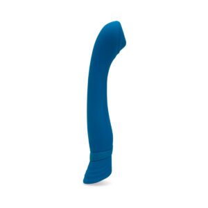 Turquoise Nu Sensuelle vibrator Calypso Roller Motion G-Spot Deep shown in hand for scale
