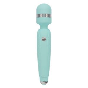 Teal BMS vibrator Pillow Talk Cheeky shown in hand for scale
