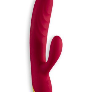 ROMP vibrator Jazz Rabbit Berry shown in hand for scale