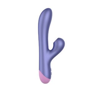 ROMP vibrator Pulse Pleasure Air Rabbit shown in hand for scale