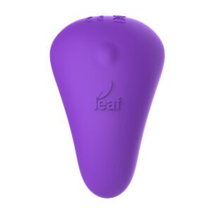 Purple Leaf vibrator Spirit+ by shown in hand for scale