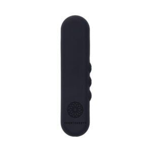 Black Sportsheets vibrator SS Pivot Flat shown in hand for scale