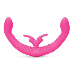 Pink Together Vibe vibrator 1.0 shown in hand for scale