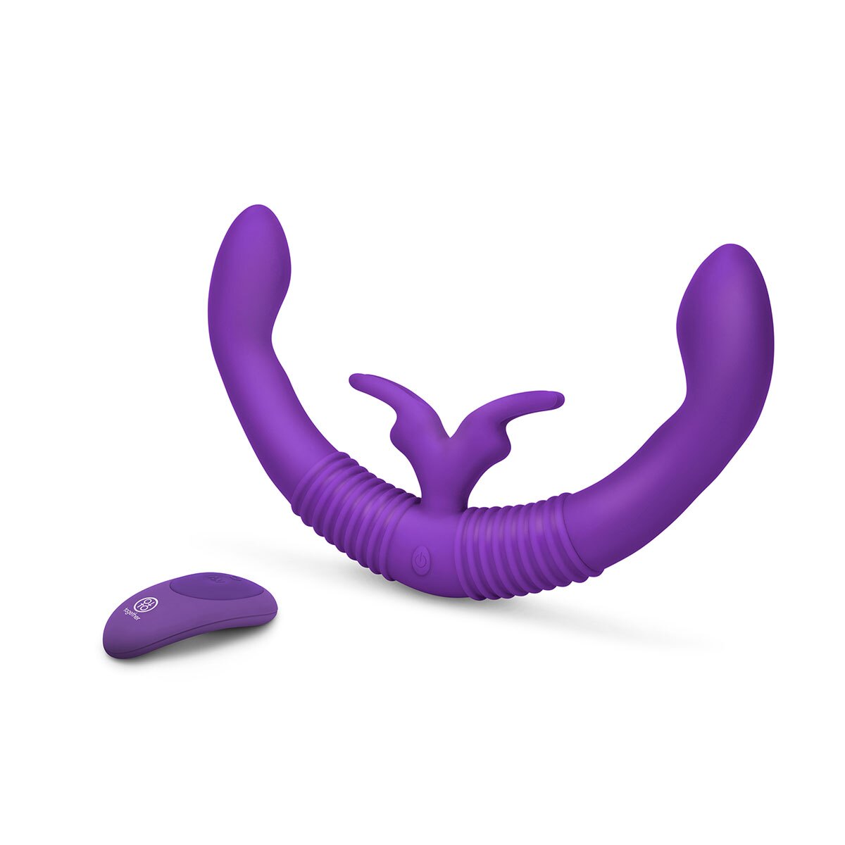 Close-up of the Purple Together Vibe vibrator for texture detail