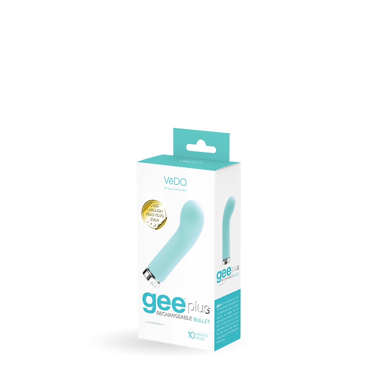 Close-up of the Turquoise VeDO vibrator for texture detail