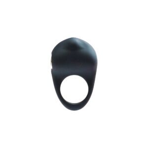 Black VeDO vibrator Roq C-Ring shown in hand for scale