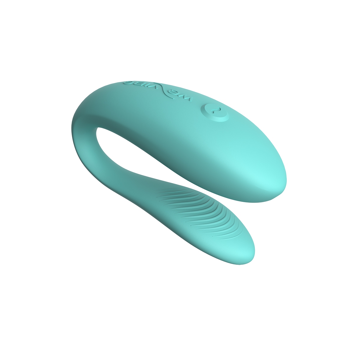 Lifestyle shot featuring the Aqua We-Vibe vibrator beside the bed