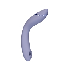 Womanizer vibrator OG Lilac shown in hand for scale