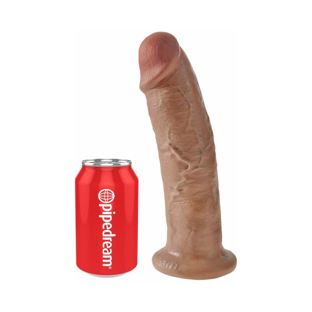 10 inch Dildo by Pipedream in Tan Light Brown Mocha shown for pegging Her or Him