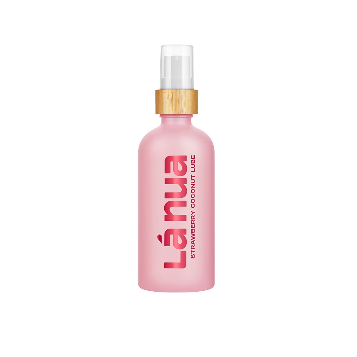 Bottle of 100 ml Flavored Lube La Nua showing sweet, kissable formula