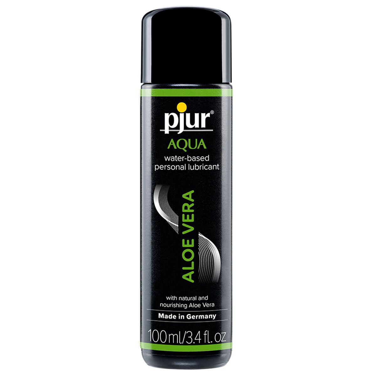 Bottle of 100 ml Plant Based Lube Pjur showing botanical formula
