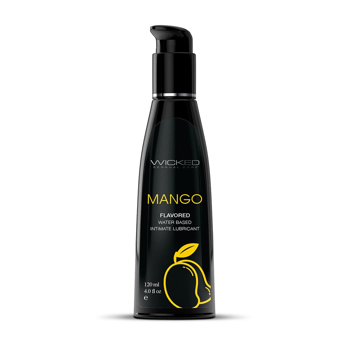 Bottle of 4 Flavored Lube Wicked Sensual Care showing sweet, kissable formula