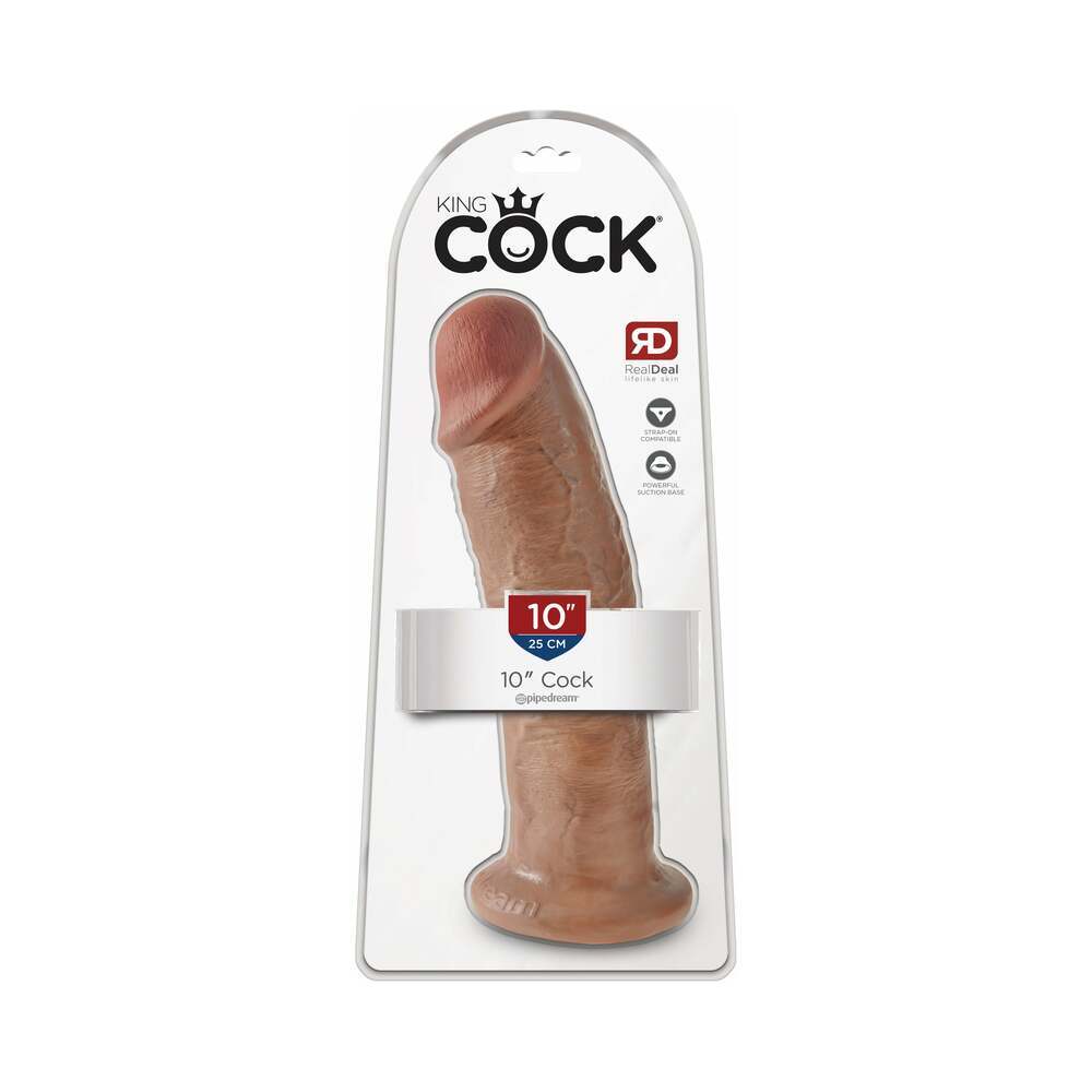 10 inch Dildo by Pipedream in Tan Light Brown Mocha shown for use by Her or Him
