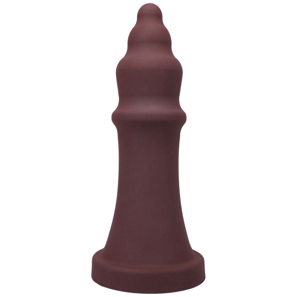 Dildo by Tantus in Wine Red Burgundy shown for use by Her or Him