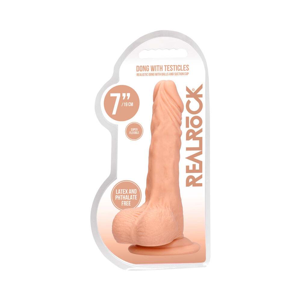 7 inch Dildo by Shots in Vanilla Ivory Beige shown for use by Her or Him