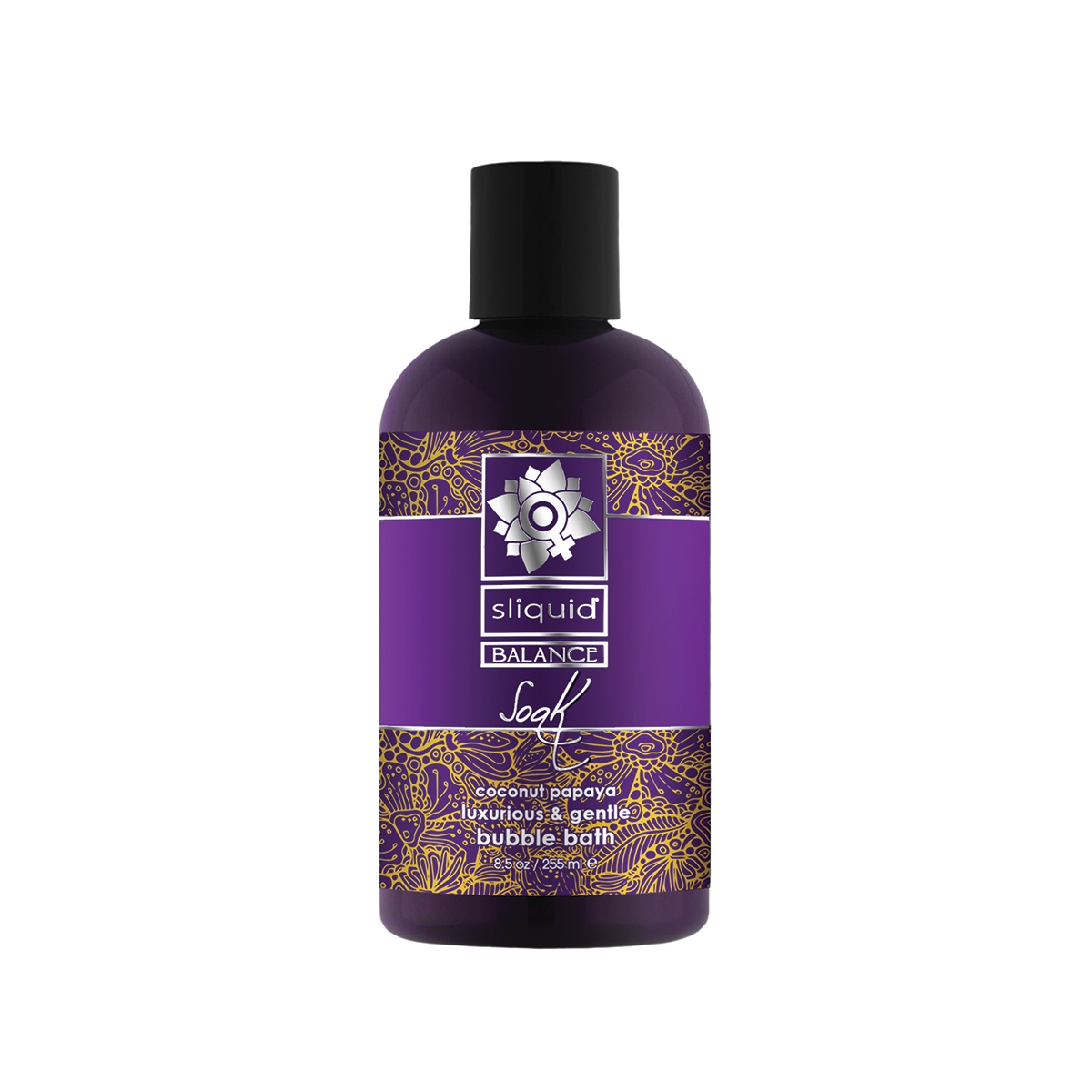 Bottle of 8 oz Water Based Lube Sliquid showing clean, lightweight formula