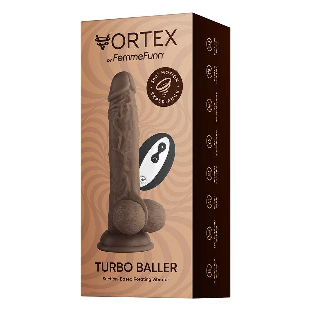 8.25 inch Dildo from FemmeFunn in Brown Chocolate Cocoa pictured for anal pleasure for Her or Him