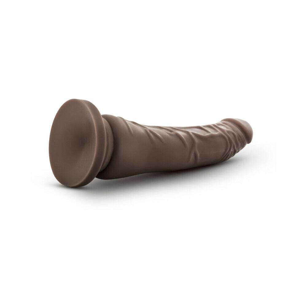 8.5 inch Dildo by Blush in Dark Brown shown for pegging Her or Him