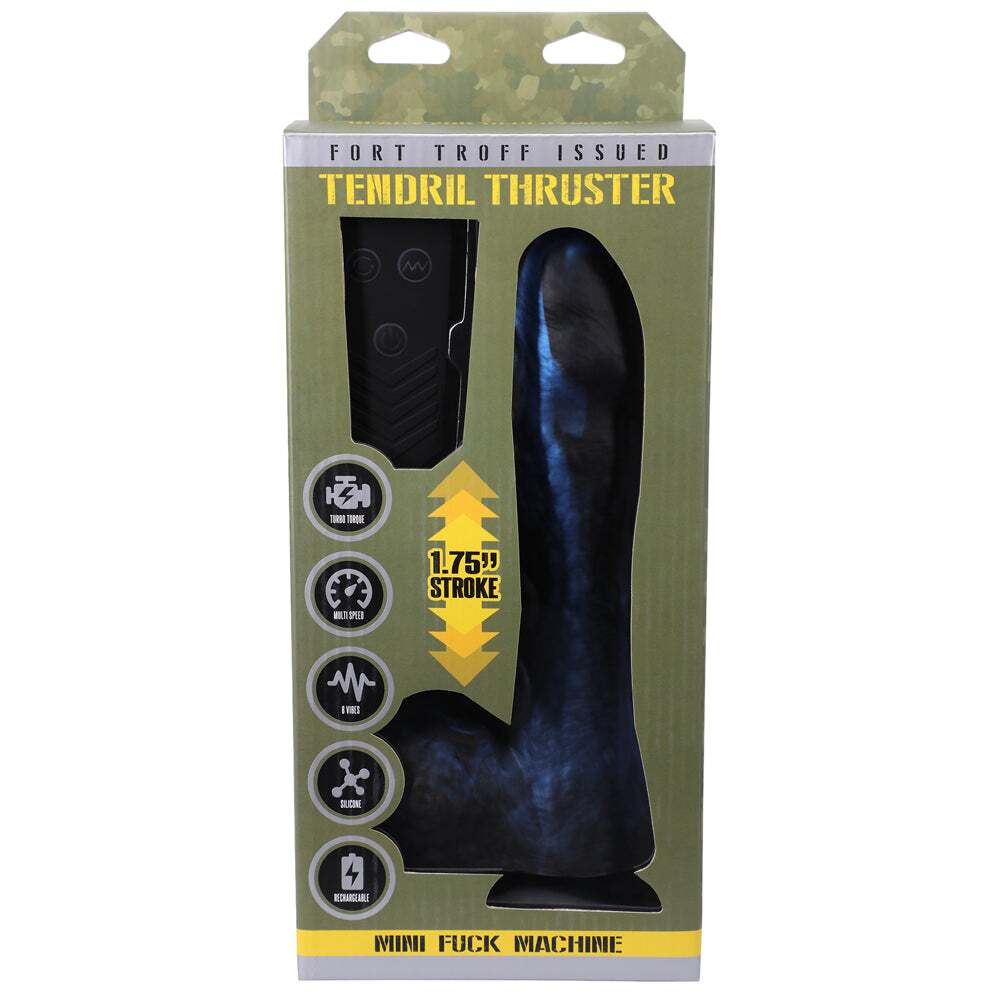 8.5 inch Dildo by Doc Johnson in Blue shown for use by Her or Him