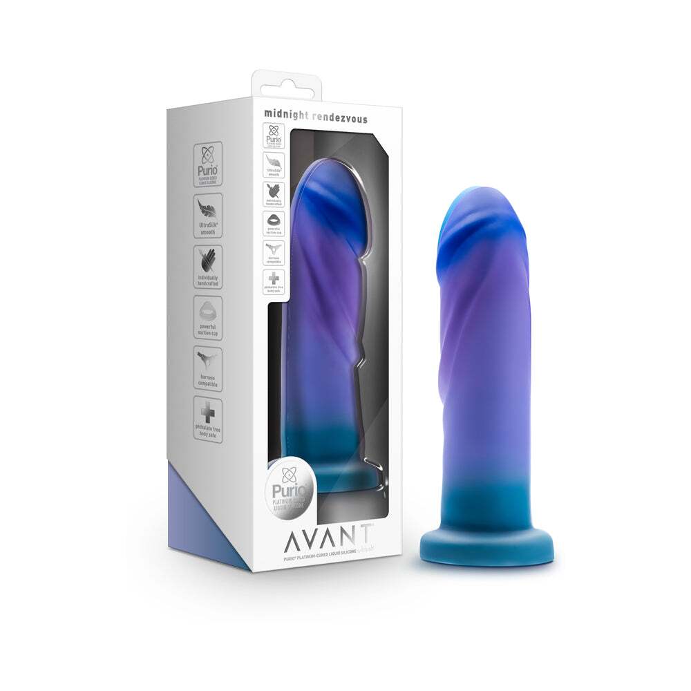 7.5 inch Dildo by Blush in Multi-Color shown for use by Her or Him