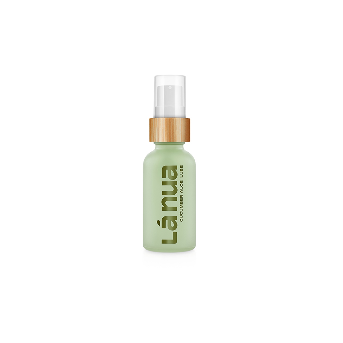 Bottle of  Flavored Lube La Nua showing sweet, kissable formula