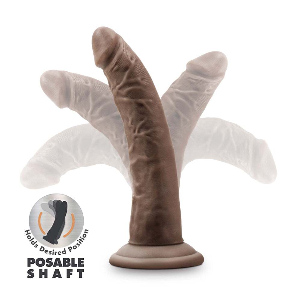 7 inch Dildo by Blush in Brown Chocolate Cocoa shown for pegging Her or Him
