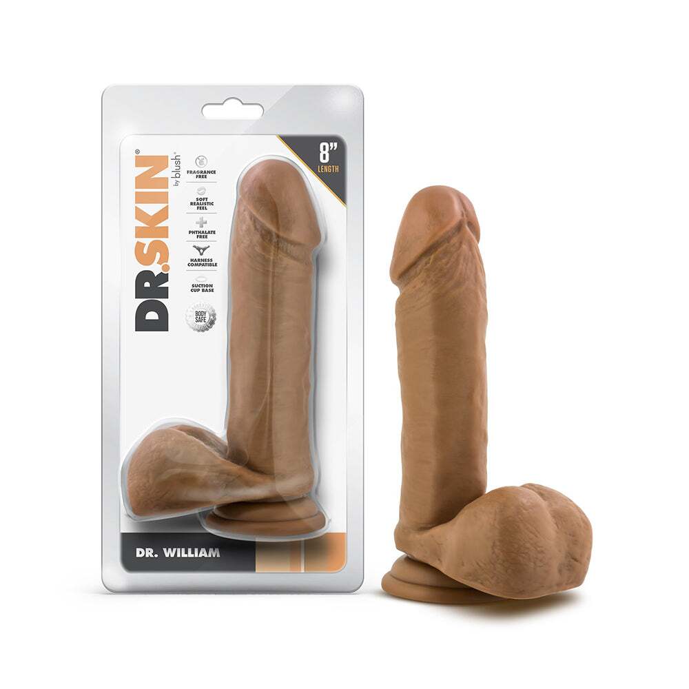 8 inch Dildo by Blush in Tan Light Brown Mocha shown for use by Her or Him