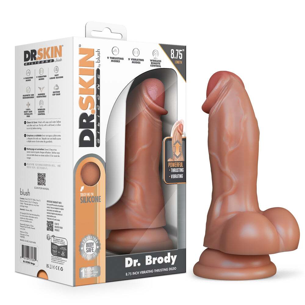 8. 75 inch dildo by blush in vanilla ivory beige shown for use by her or him