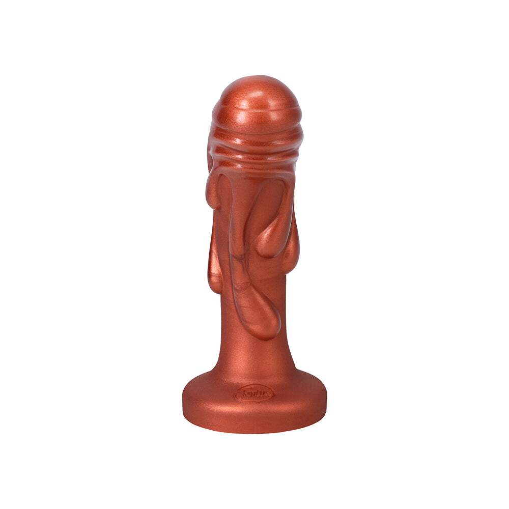 7 inch Dildo by Tantus in Copper shown for pegging Her or Him