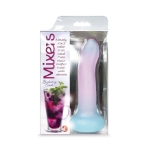 8 inch Dildo by Icon Brands in Multi-Color,Light Pink,Blue shown for use by Her or Him