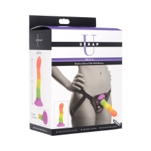 Dildo by XR Brands in Rainbow shown for use by Her or Him