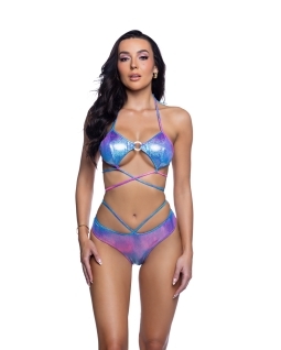 Cotton Kandy O-Ring Top + Shorts Rave Outfit with O-ring hardware