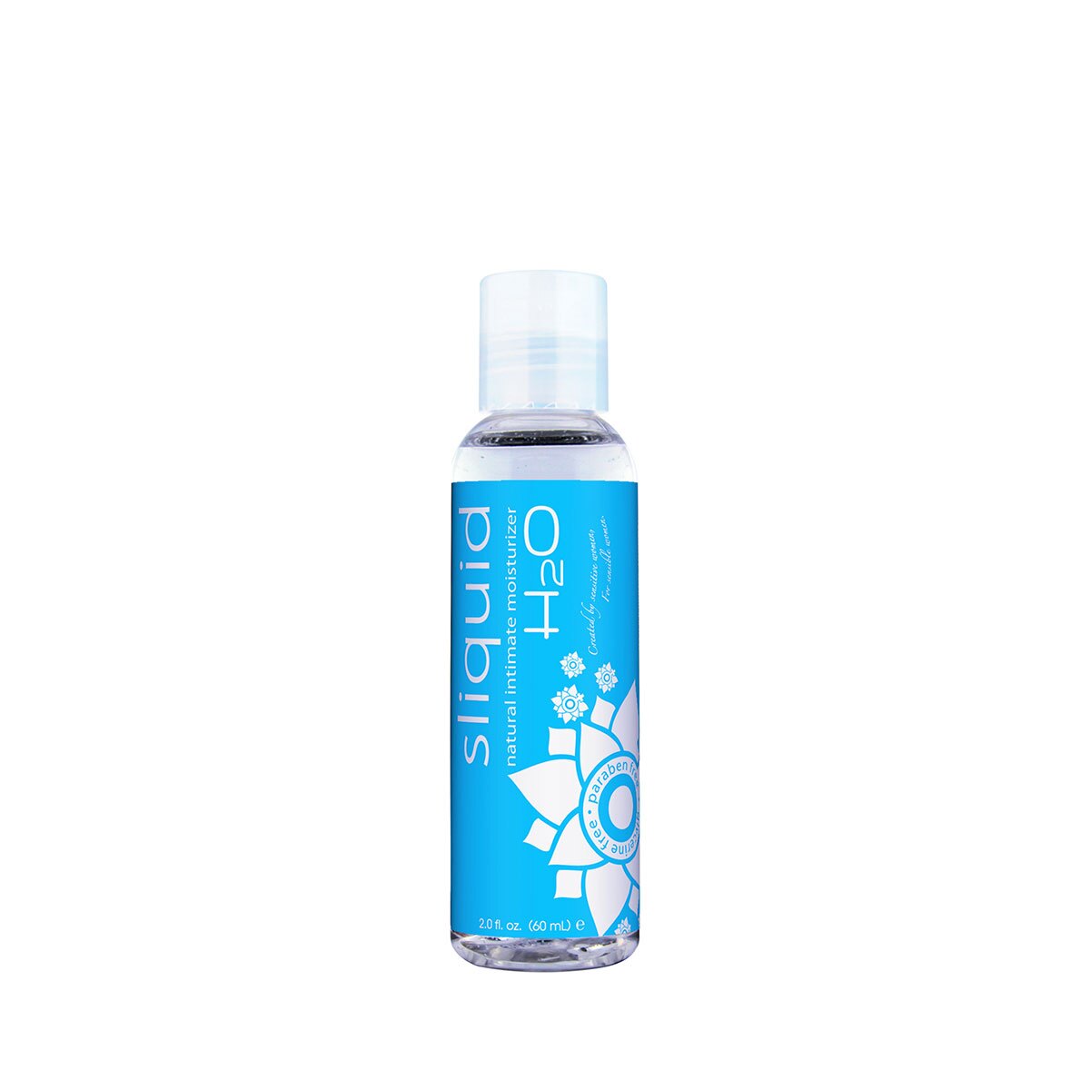 Bottle of 2 oz Vegan Lube Sliquid showing plant-powered formula